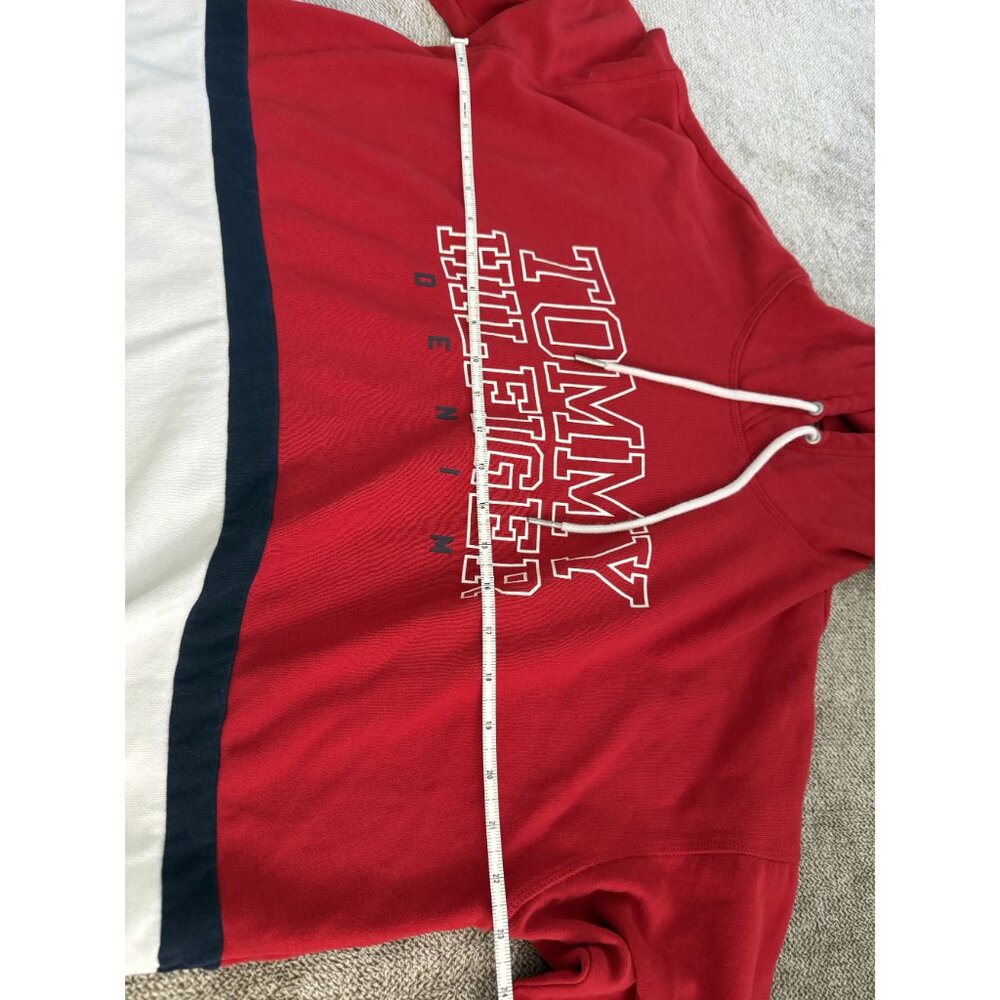 Tommy Hilfiger Denim Hockey Style Colorblock Hoodie Red White Blue - Picture 6 of 6